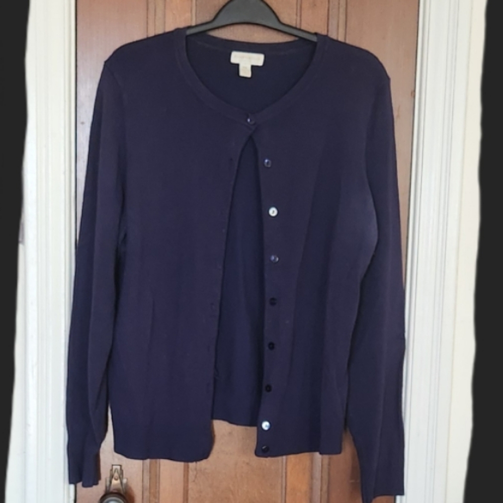 Navy blue Charter Club cardigan sweater PXL